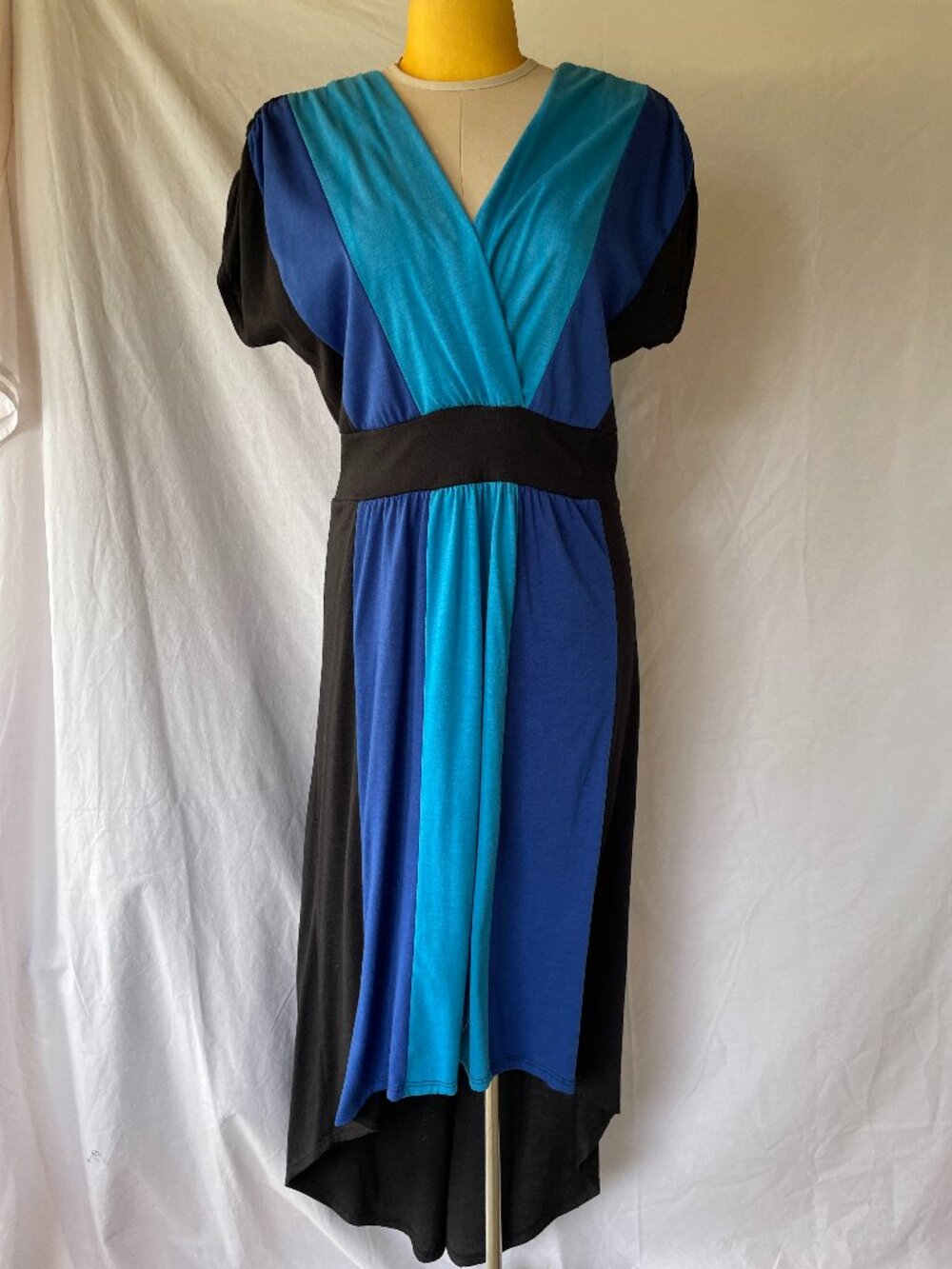 Women's Dress with Blue Blocking